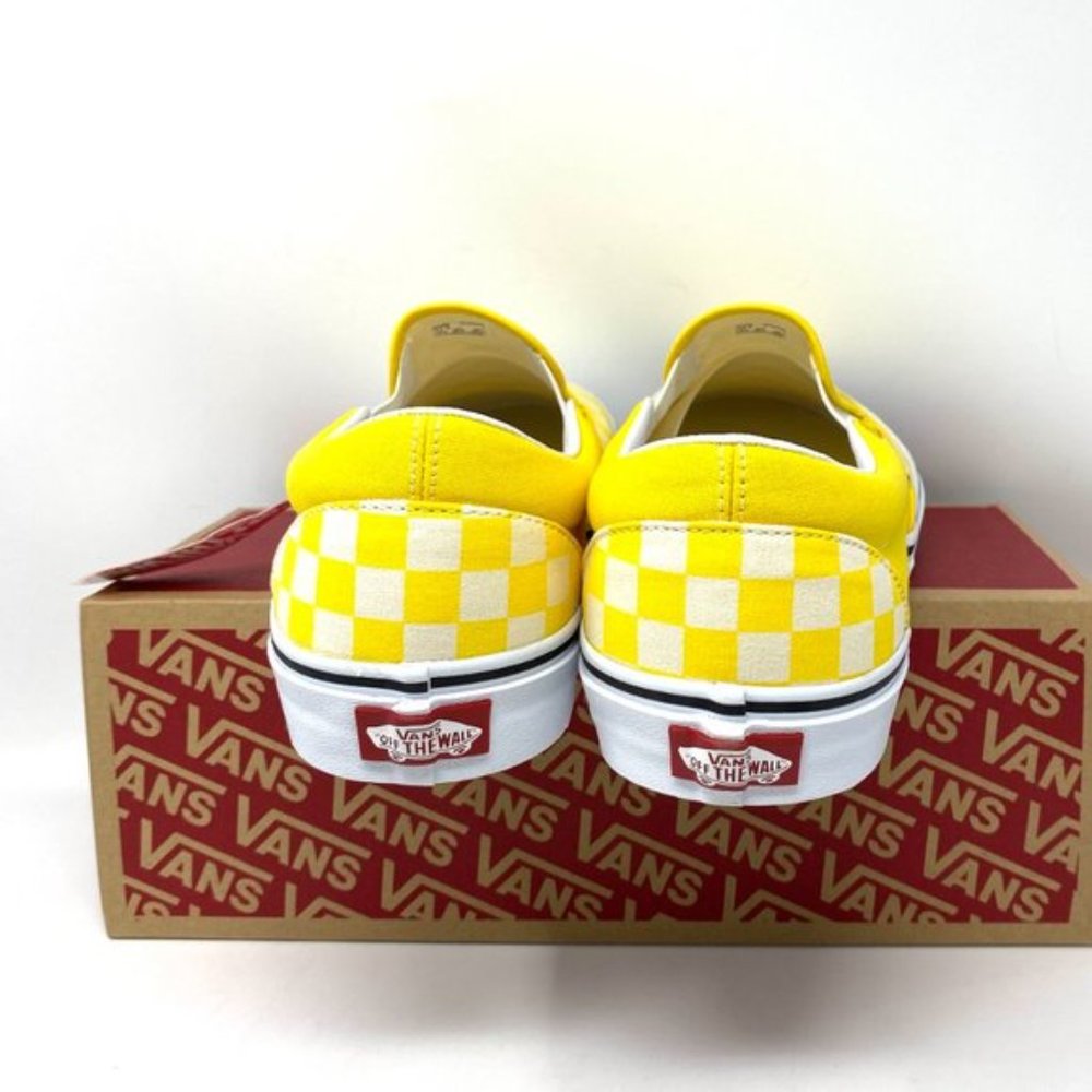 VANS Women's Size CLASSIC Slip On Checkerboard Cyber Yellow VN0A33TB42Z - Picture 7 of 11